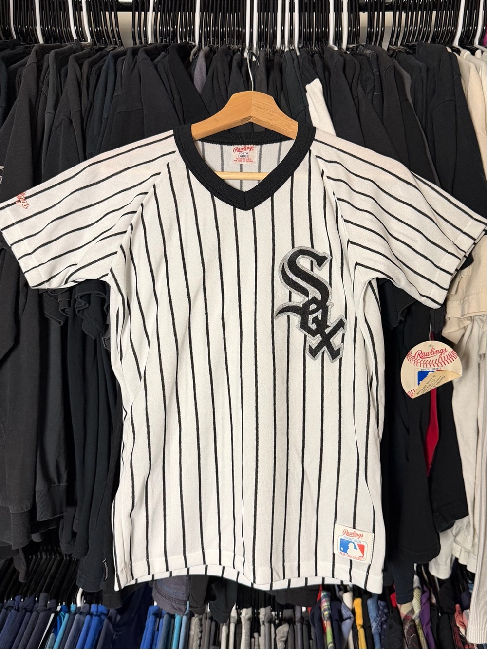 Rawlings Chicago White Sox Baseball Jersey Youth XL White Vintage Deadstock 90s